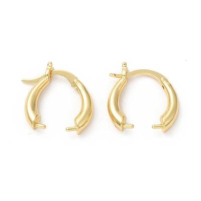 Left and Right Brass Hoop Earring Findings