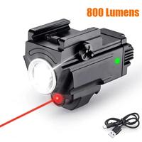 800lm Tactical Laser & Light Tactical Red Laser & Light Combo - Adjustable, Shockproof, Strobe & Steady Modes, USB Rechargeab...