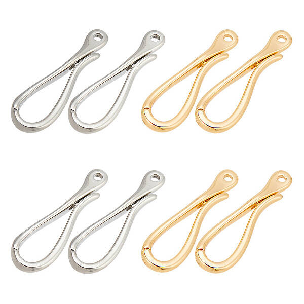 8Pcs 2 Colors Brass Hook Clasps
