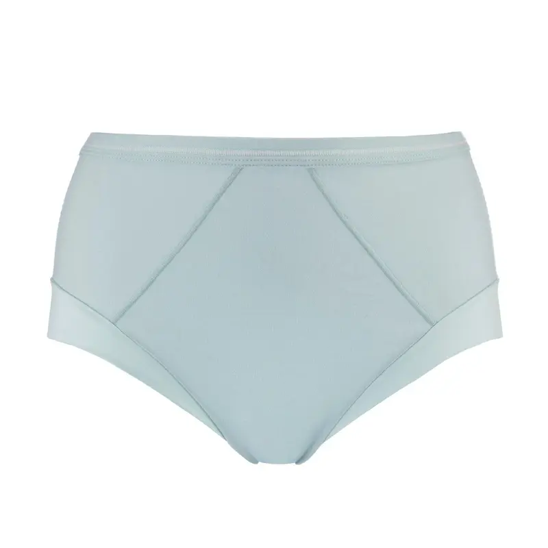 Opal Blue - High Waisted Silk & Organic Cotton Full Brief | Size: 8