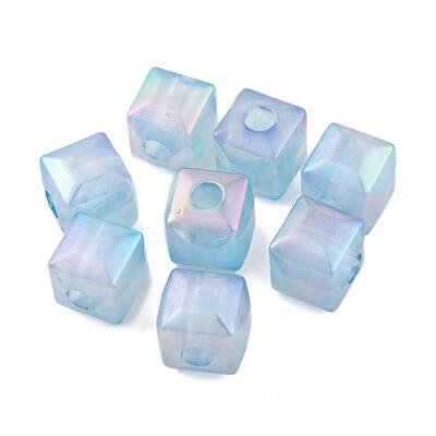 UV Plating Rainbow Iridescent Acrylic Beads