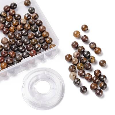 100Pcs 8mm Natural Red Tiger Iron Round Beads