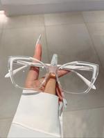 2024 Retro New Trend Eyeglasses, Trendy Colorblock Eyeglasses for Everyday Use, Fashion All-match Large Cat Eye Frame Eyewear...