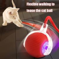 Interactive Cat Toy, Chirp And Motion Activated Cat Rolling Toy, Used for Indoor Cat Red LED Light Ball Rolling Quickly, Can ...