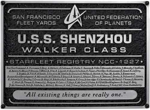 Star Trek: Discovery - Resin Dedication Plaque - U.S.S. Shenzhou