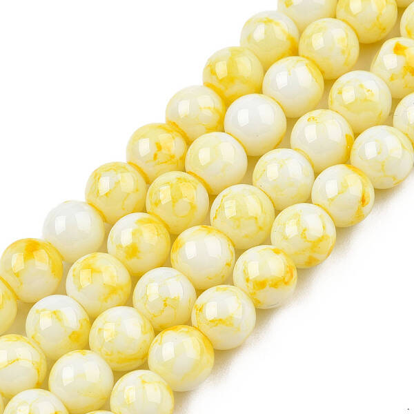 Spray Painted Glass Bead Strands