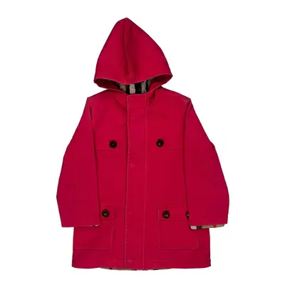 Age 5 Burberry Parka - XS Red Cotton Blend