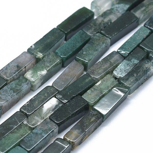Natural Moss Agate Beads Strands