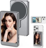 Magnetic Phone Vlog Selfie Monitor Screen, 1080P Wireless Recording, Using Phone Rear Camera for Selfie Vlog Live Stream TikT...