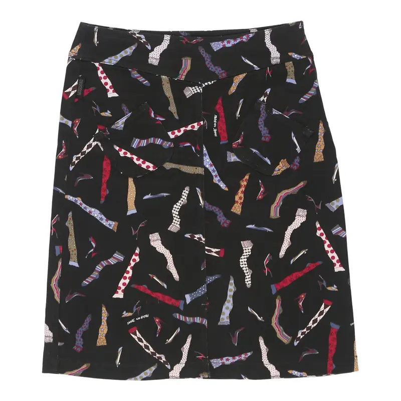 Moschino Jeans Midi Skirt - 29W UK 10 Black Cotton Blend | Size: UK 10