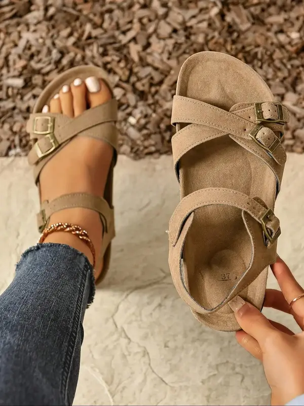 Women's Fashionable Sandals, Casual Comfortable Flat Sandals for Summer, Lightweight Breathable Shoes for Daily Wear