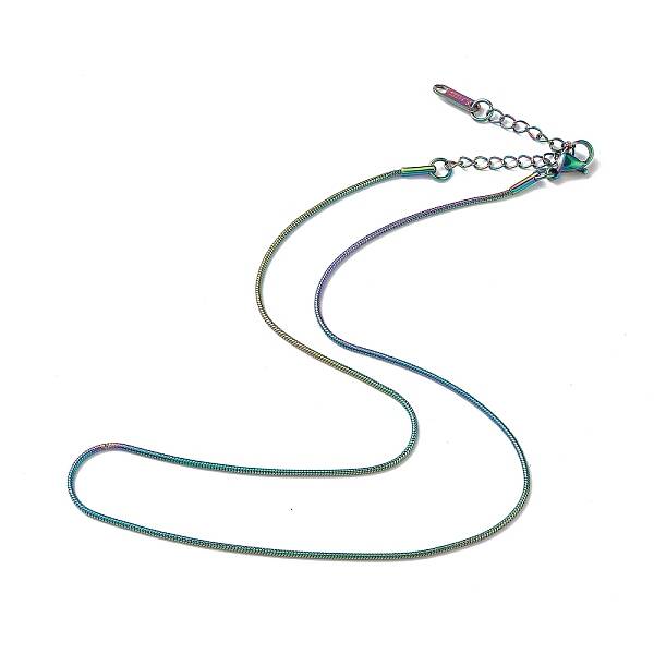 Ion Plating(IP) 304 Stainless Steel Round Snake Chain Necklace for Men Women