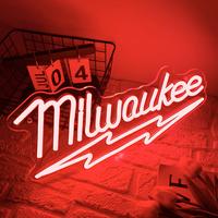 Milwaukee Tool LED Neon Sign Dimmable Garage Workshop Light Sign Decor, Man Cave Light for Repair Shop Parts Store Garage Rep...