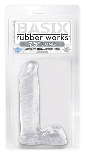 Basix Rubber Works - 7.5 Inch Dong - Clear