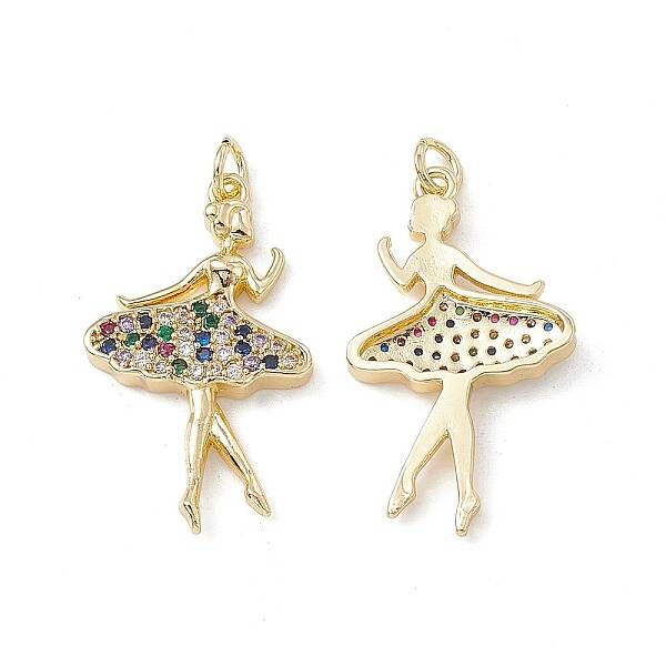 Brass Micro Pave Cubic Zirconia Pendants