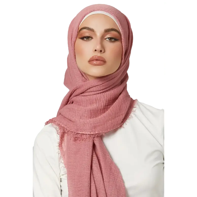 'Blush Pink' Crinkle Cotton Hijab