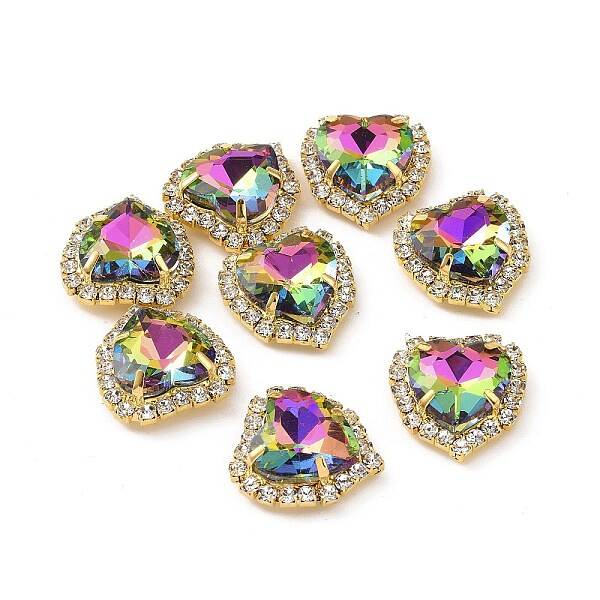 Heart Sew on Rhinestone