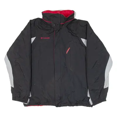 COLUMBIA Insulated Mens Ski Jacket Black Nylon Hooded M
