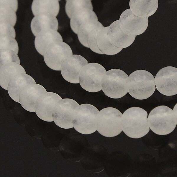 Natural White Jade Round Beads Strands
