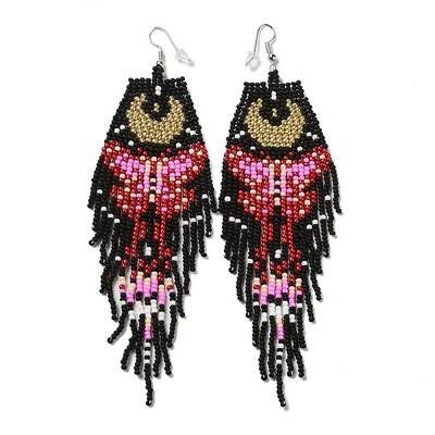 Bohemia Woven Glass Seed Bead Dangle Earrings
