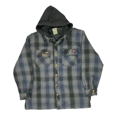 Dickies Checked Overshirt - Large Blue Cotton