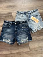 Risen High-Rise Distressed Cutoff Jean Shorts