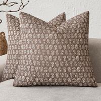 Set of 2 Decorative Neutral Floral Print Throw Pillow Covers Vintage Accent Farmhouse Cushion Covers Boho Home Decor for Sofa...