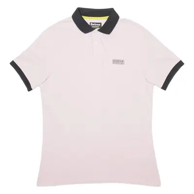 BARBOUR Mens Polo Shirt Pink M