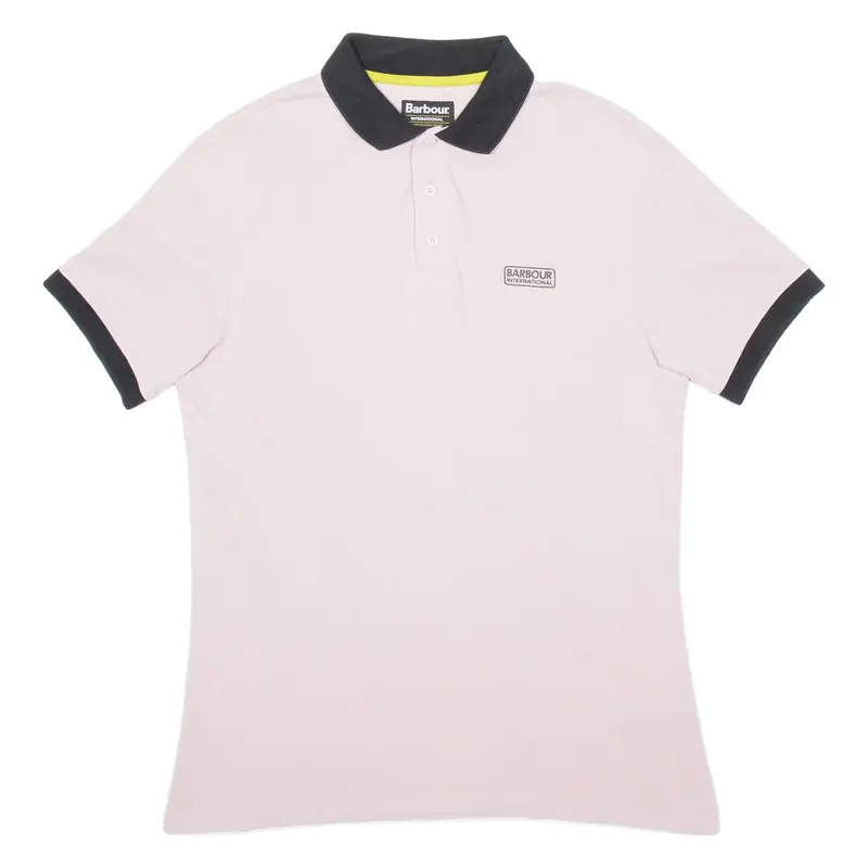BARBOUR Mens Polo Shirt Pink M