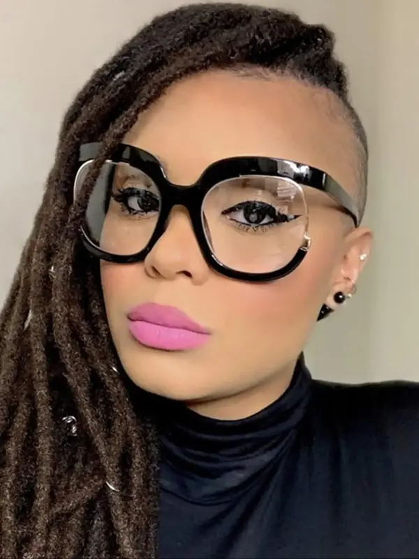 Simple Eyeglasses for Men and Women, 1 Piece Fashion Transparent Square Frame Anti Blue Light Lenses for Everyday Use, Fashio...