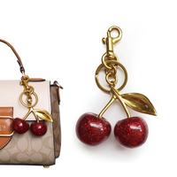 Nine styles of crystal cherry pendants, suitable for coach bags, women's handbags, shoulder bags, and keychain accessories