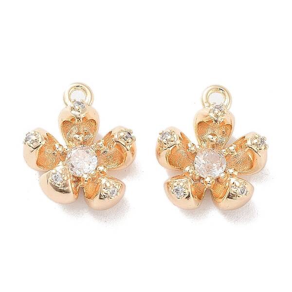 Brass Micro Pave Cubic Zirconia Charms