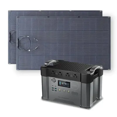 ALLPOWERS S2000 Pro 2400W Solar Generator (PV 200W) S2000+2PCS SF200 200W Solar Panel