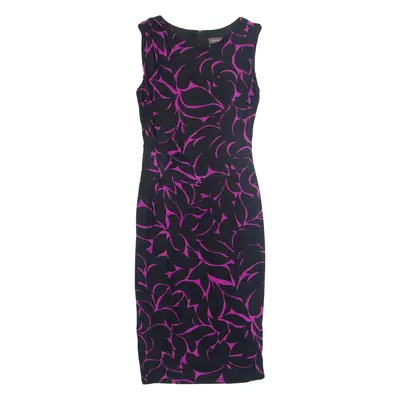 PHASE EIGHT Womens Bodycon Dress Black Floral Sleeveless Midi UK 10