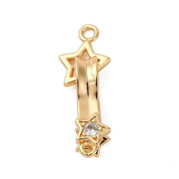 Brass Micro Pave Clear Cubic Zirconia Interlocking Clasps