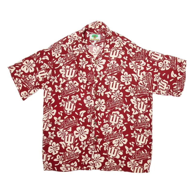 TREEFORT Mens Hawaiian Shirt Red Crazy Pattern 2XL