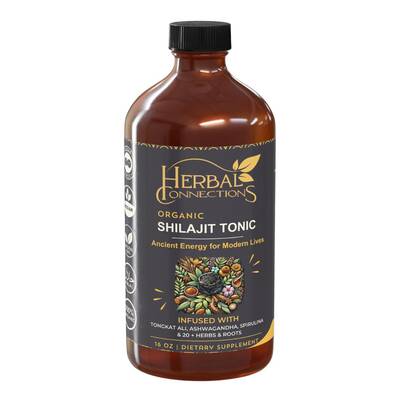 Organic Shilajit Tonic β 32 Servings β 20 Herb Formula with Shilajit, Ashwagandha & Spirulina Energy Support, Vitalit