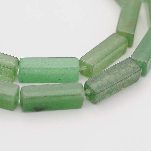 Natural Green Aventurine Cuboid Beads Strands