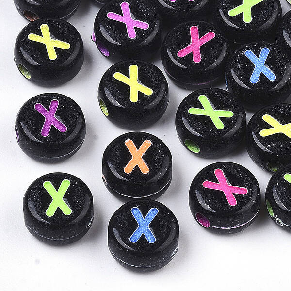 Opaque Black Acrylic Beads