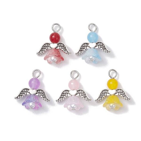 Natural Dyed Malaysia Jade & Glass Pendants
