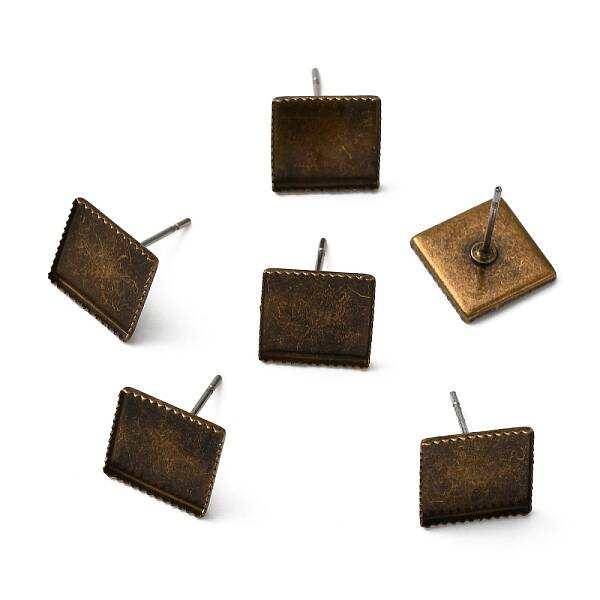 Brass Stud Earring Settings