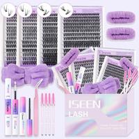 Mixed Length False Eyelashes with Lashes Bond and Seal & Lashes Remover & Tweezers & Headband & Wristband, 1 Set Natural Look...