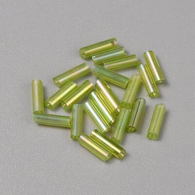 300Pcs Transparent Glass Round Bugle Beads