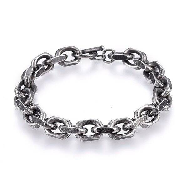 Retro 304 Stainless Steel Cable Chain Bracelets