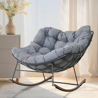 Indoor & Outdoor Royal Rocking Chair – Soft Padded Cushion & Sturdy Steel Frame for Ultimate Comfort & Relaxation