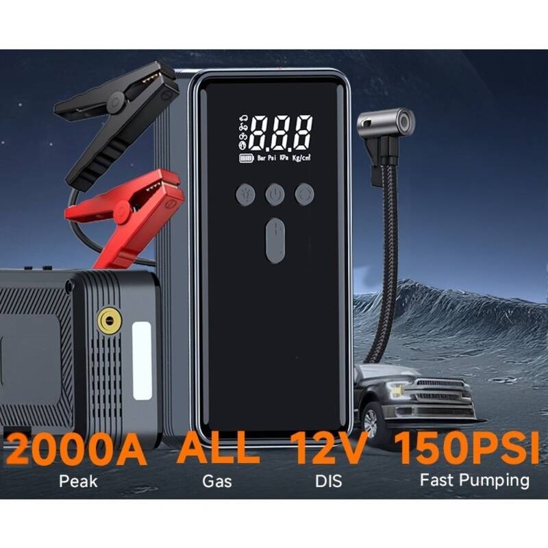 Car Battery Starter With Air Compressor Auto Battery Starter Digital Tire Inflator