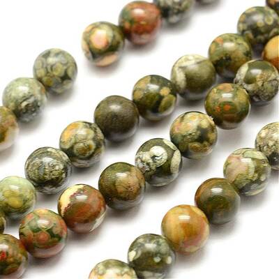 Natural Rhyolite Jasper Bead Strands