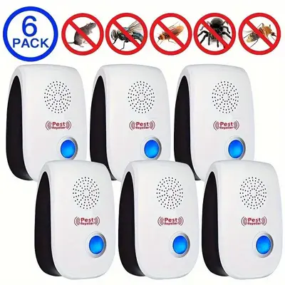 6 Pack Indoor Ultrasonic Plug-in Pest Repellent Electronic Repeller for Insects Roaches Spider Ant Bug Mosquito Mouse Protect...
