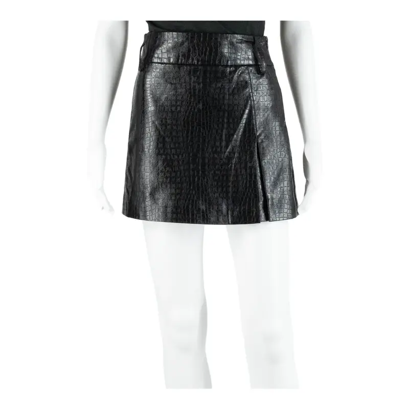 ZARA Leather Feel Womens Skort Skirt Black Short S