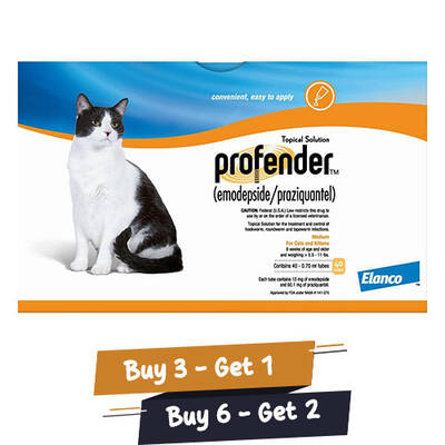 Profender Medium Cats (0.70 Ml) 5.5-11 Lbs 3 Doses + 1 Free